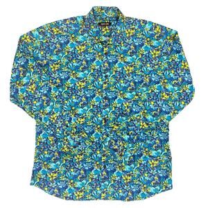 Jared Lang Blue Floral Button Down Shirt